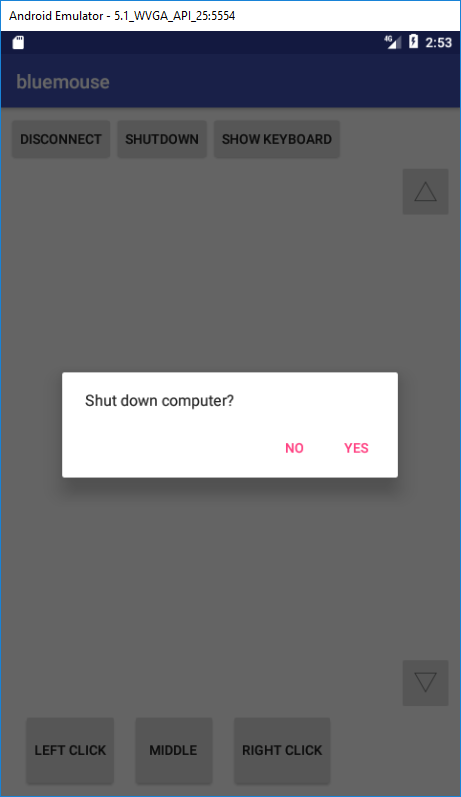 android mouse app shutdown ui